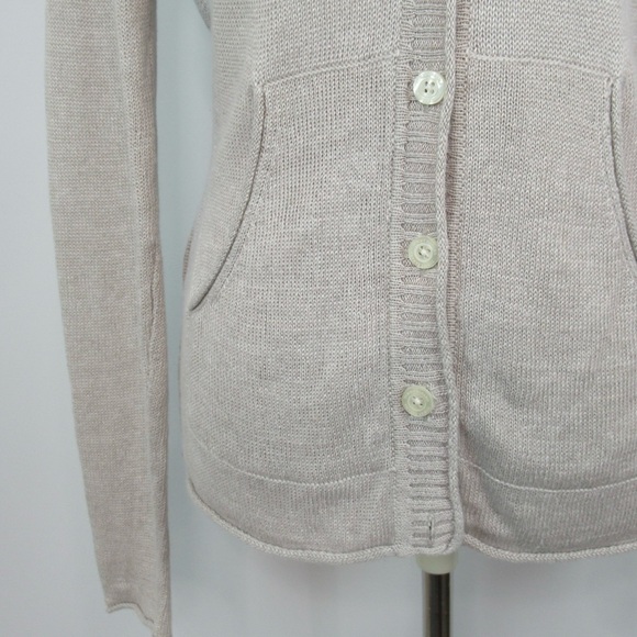 TOMMY BAHAMA Gray Lea Hooded Knit Linen Cardigan Button V-Neck Sweater Size XS - Picture 3 of 14